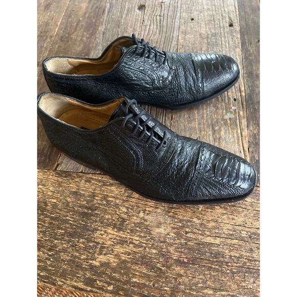 Zelli Made in Italy Leather Oxford Casual Dress Shoes Size 9 M JP - Picture 2 of 9